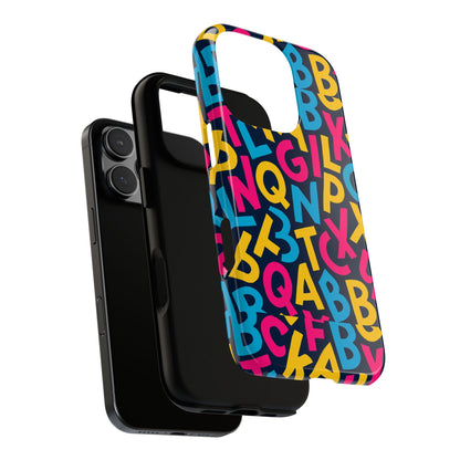 Multicolour 3D Wrap Phone Case with Playful Alphabet Design – Stylish Protection for Smartphones Compatible with iPhone 13, 14, 15 & 16 – All Models Including Pro, Pro Max & Plus