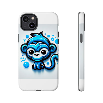 Vibrant 3D Wrap Protective Phone Case with Fun Blue Monkey Design – Stylish Accessory for Men and Women – Compatible with iPhone 13, 14, 15 & 16 – All Models Including Pro, Pro Max & Plus