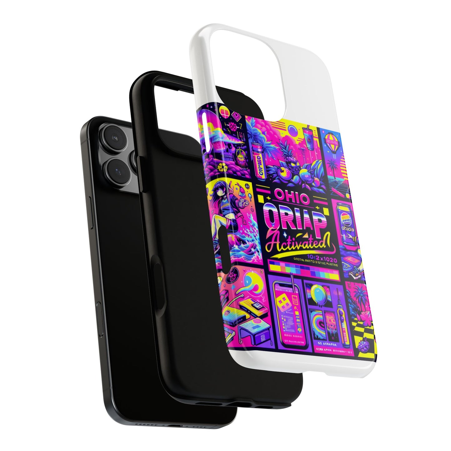 ohio drip activated protective phone case with 3d wrap design, uv protection, durable tpu silicone liner, ideal gift for tech enthusiasts and anime lovers
