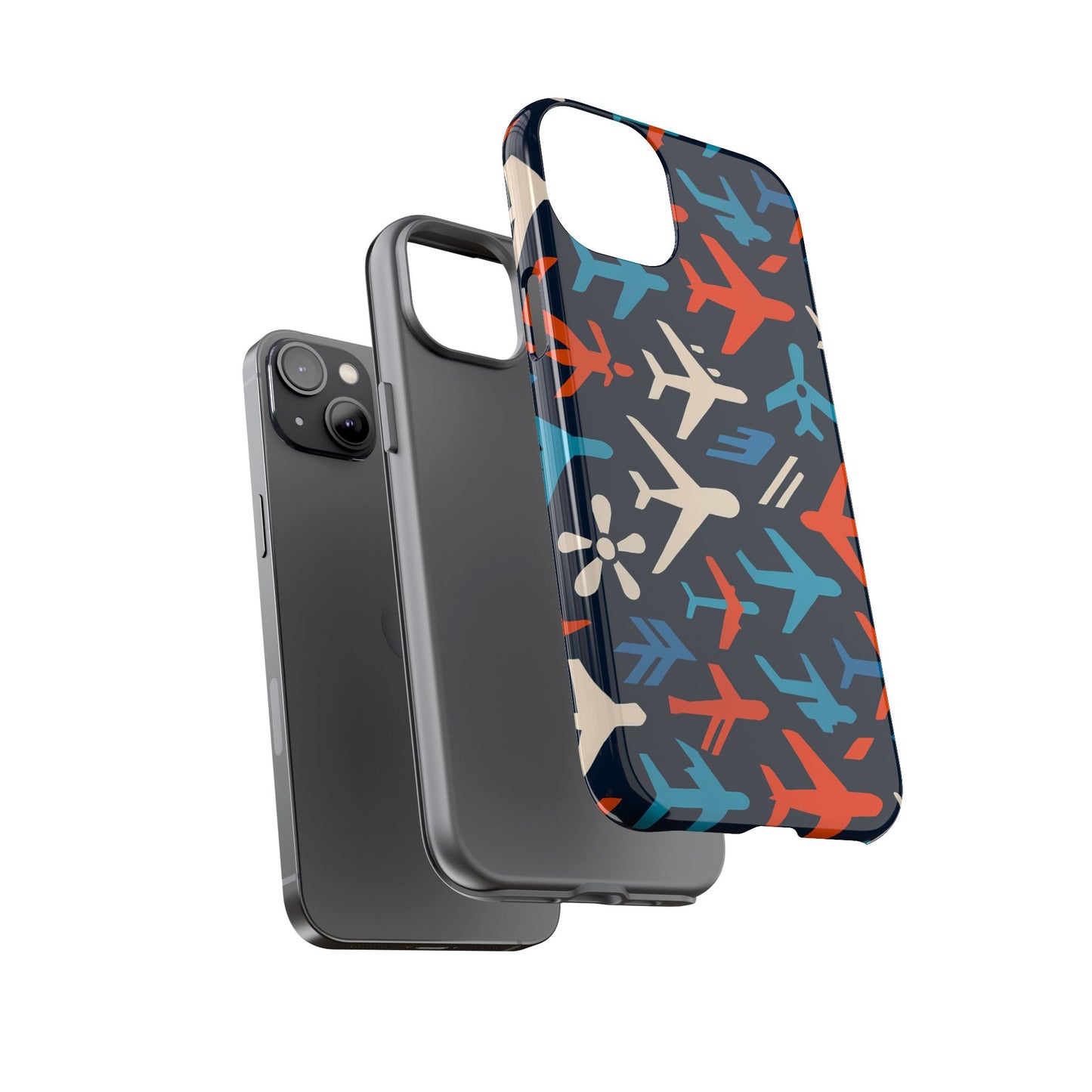 vibrant aviation themed protective phone case with 3d wrap design – unique style and durable protection – compatible with iphone 13, 14, 15 & 16 – all models including pro, pro max & plus