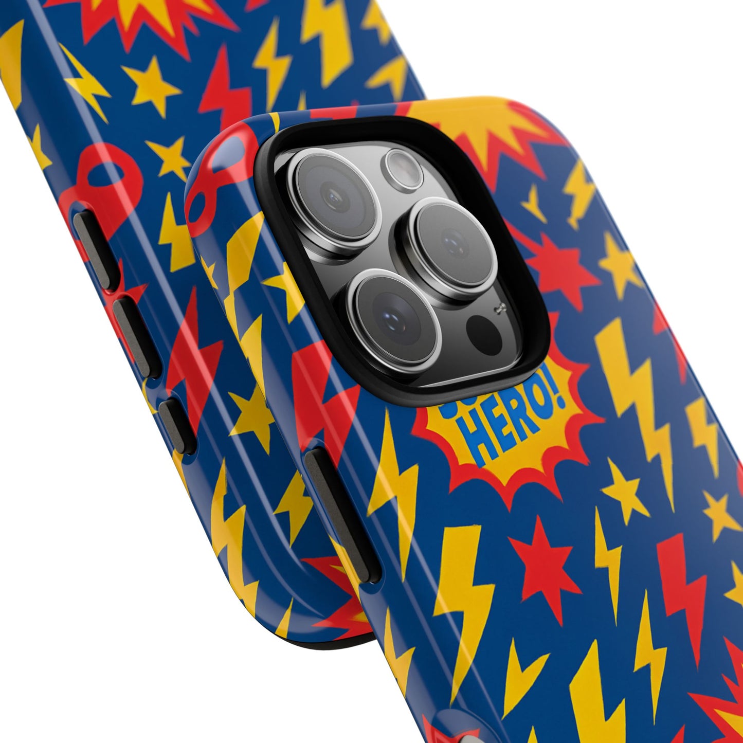 vibrant 3d superhero phone case – colourful retro design for kids and adults – stylish protection compatible with iphone 13, 14, 15 & 16 – all models including pro, pro max & plus