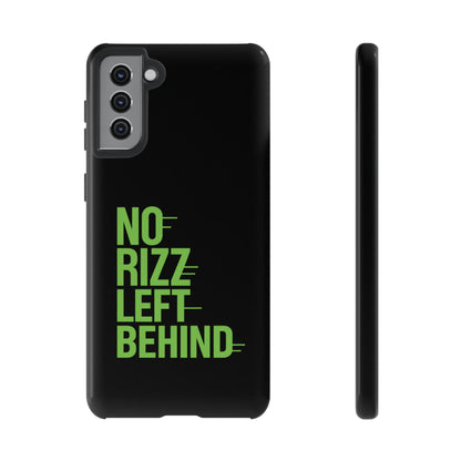 Tough Phone Case - No Rizz Left Behind, Durable Protection, Shock Absorbent, Stylish Design, Perfect Gift for Adults, Supports Wireless Charging, UV Protected, Lightweight Accessory