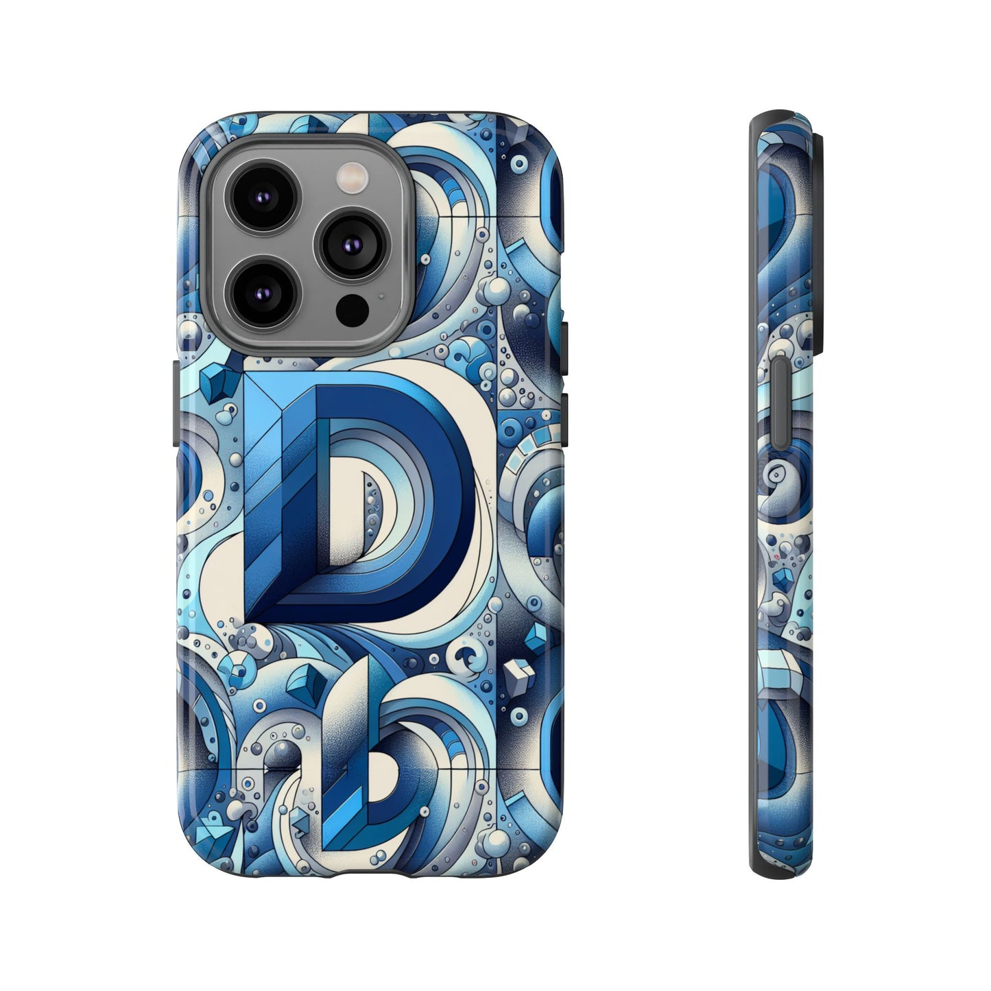 blue alphabet d phone case with 3d wrap and shock absorption for kids and teens durable tpu cover with vivid print and uv protection
