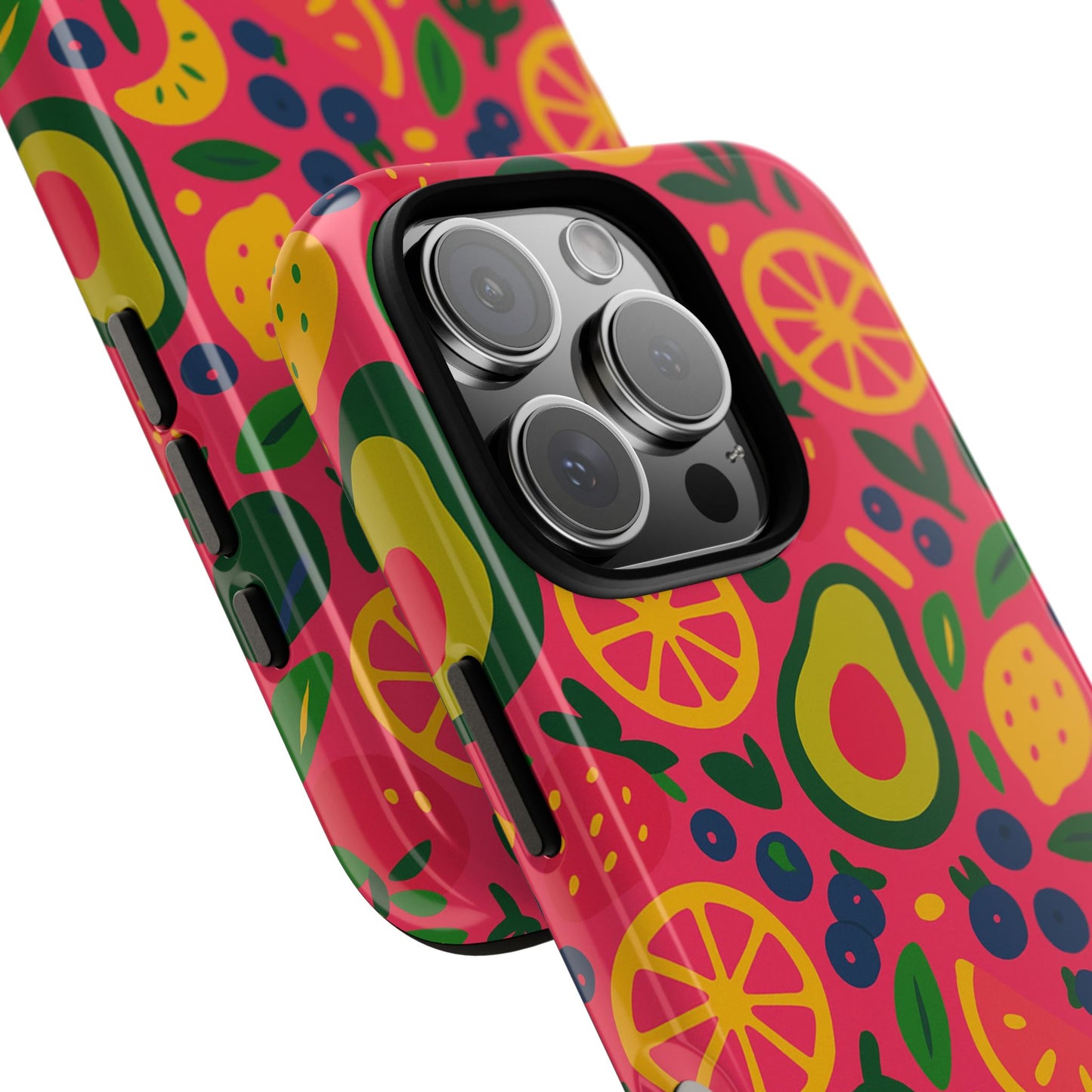 vibrant 3d fruit pattern protective phone case - playful accessory for individuality and stylish protection compatible with iphone 13, 14, 15 & 16 – all models including pro, pro max & plus