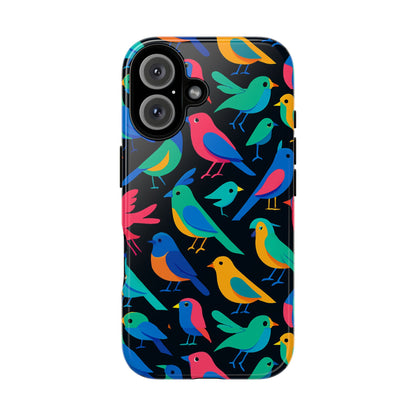 Vibrant Multicolour 3D Bird Print Protective Phone Case for Smart Devices – Unique Accessory for Trendsetters Compatible with iPhone 13, 14, 15 & 16 – All Models Including Pro, Pro Max & Plus