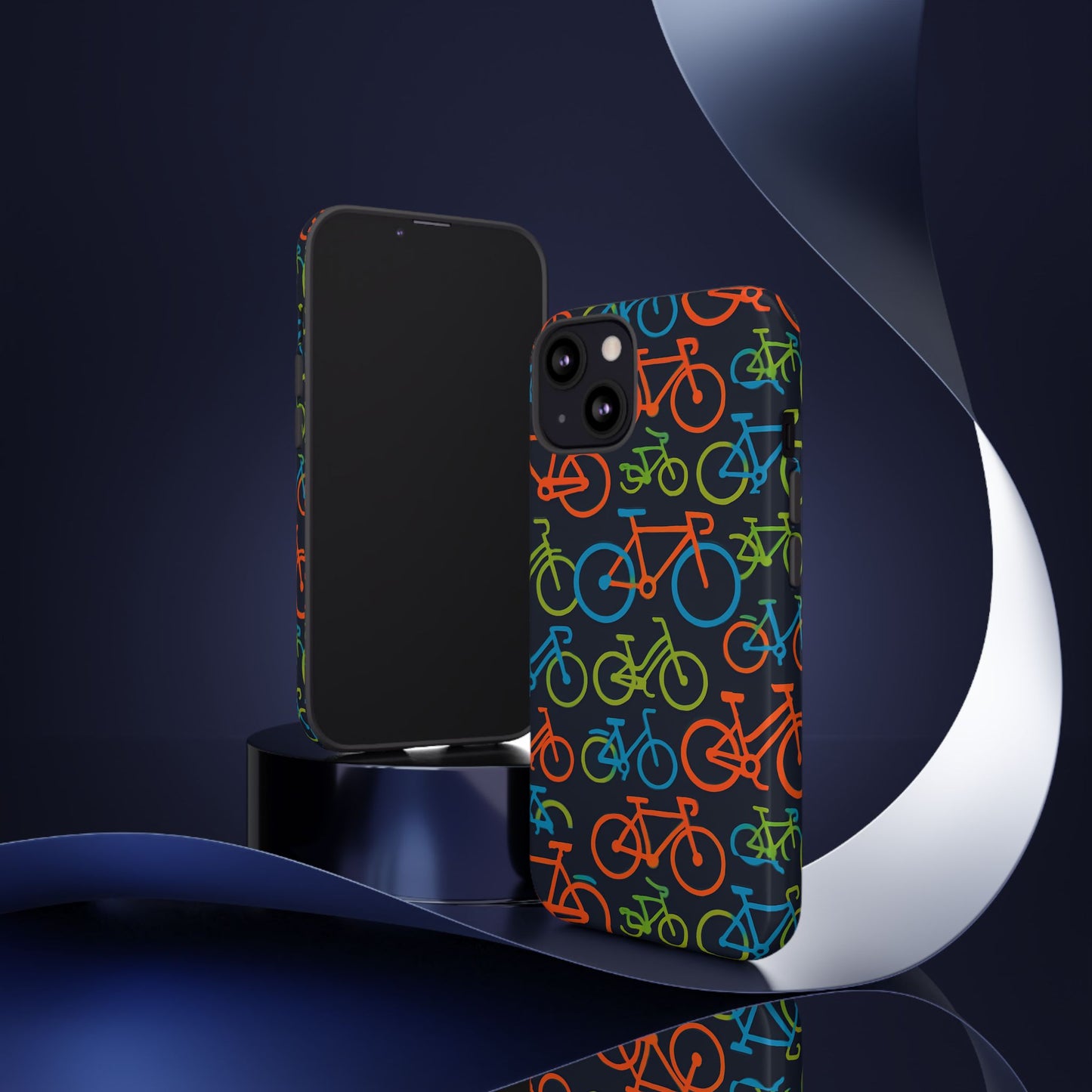 multicolour bicycle print protective phone case for smartphones – vibrant style and trendy accessory compatible with iphone 13, 14, 15 & 16 – all models including pro, pro max & plus