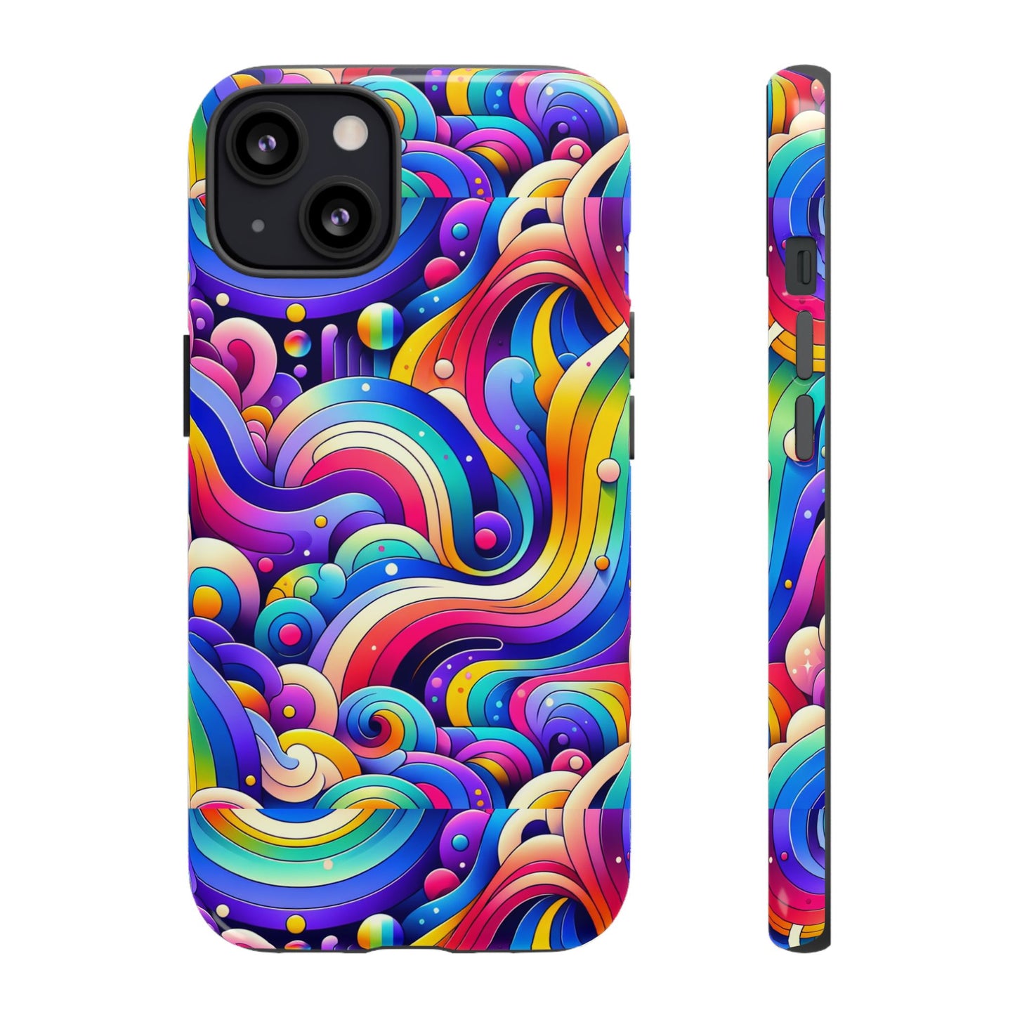 pattern image 4 vibrant shockproof phone case for anime and comic fans - colourful abstract design compatible with iphone 13, 14, 15 & 16 – all models including pro, pro max & plus