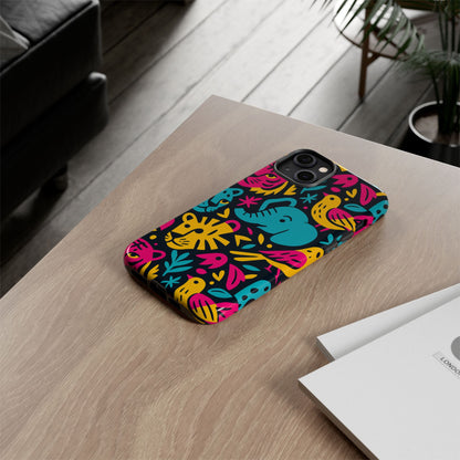 Vibrant 3D Animal Print Protective Phone Case Colourful Design for Stylish Protection Compatible with iPhone 13, 14, 15 & 16 – all models including Pro, Pro Max & Plus