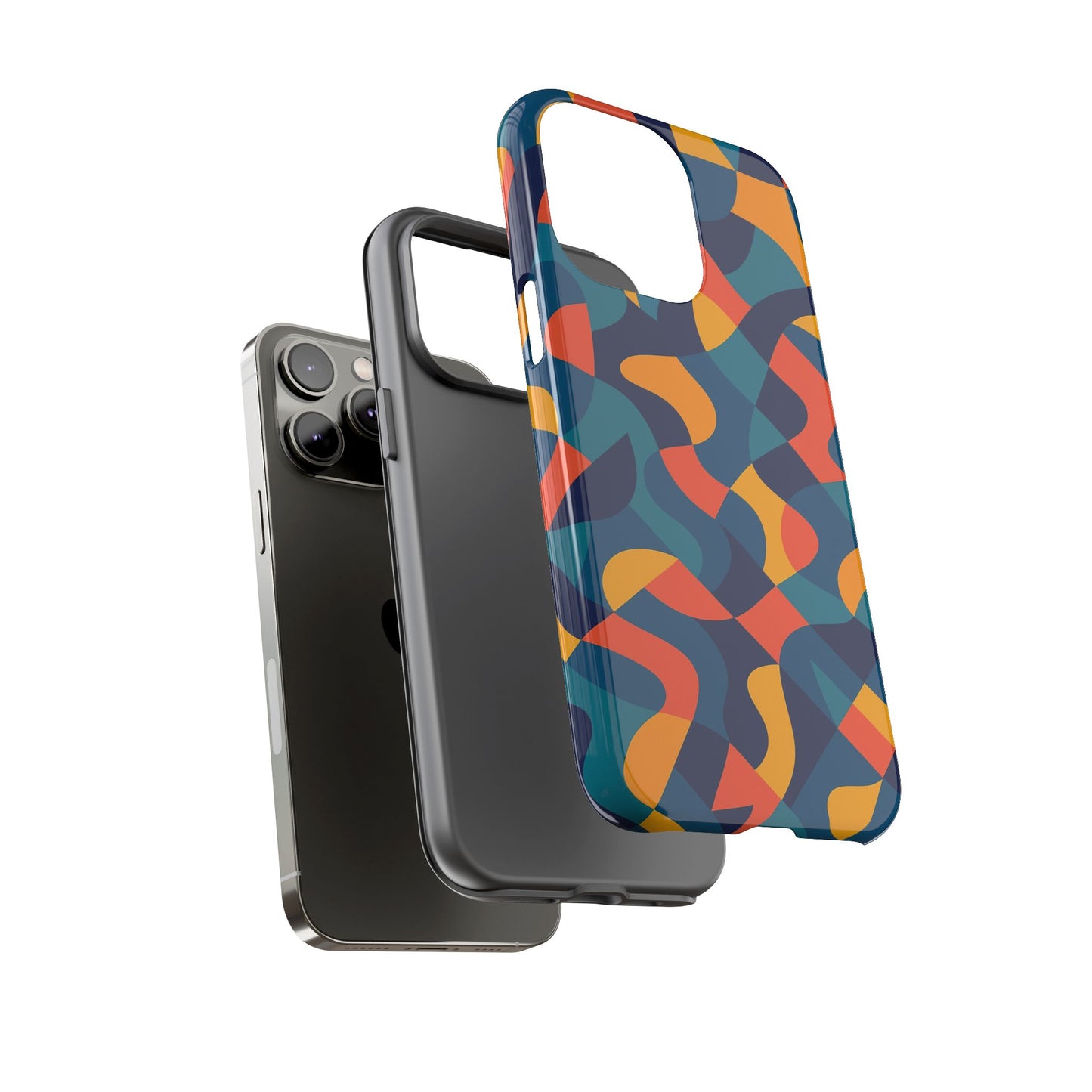 vibrant multicolour abstract phone case for stylish protection compatible with iphone 13, 14, 15 & 16 – all models including pro, pro max & plus