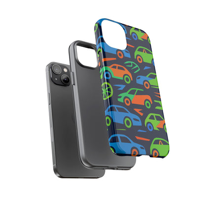 Vibrant 3D Car Pattern Protective Phone Case for Expressive Individuals Stylish Accessory Compatible with iPhone 13, 14, 15 & 16 – all models including Pro, Pro Max & Plus