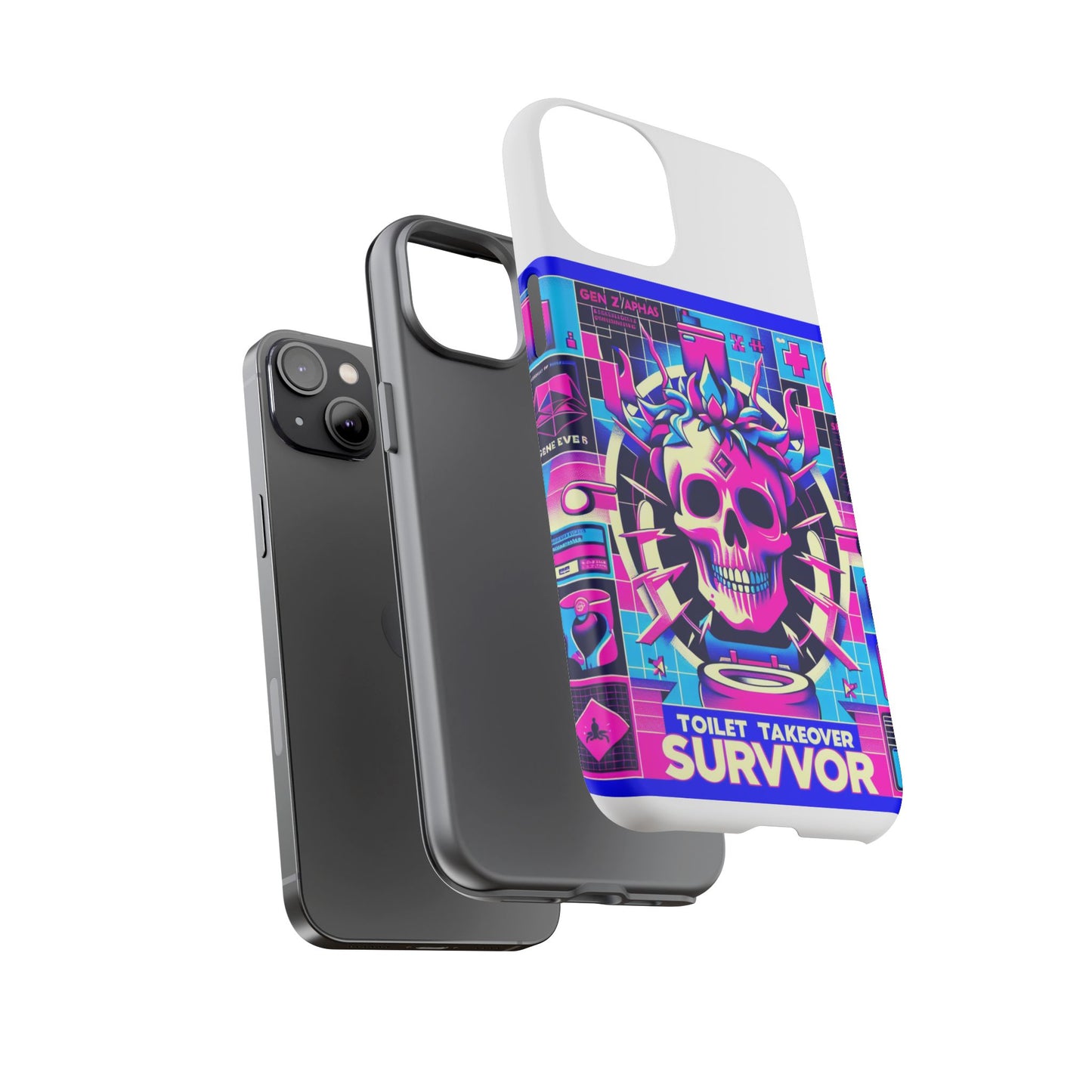 toilet takeover survivor 3d wrap protective phone case for anime and comic fans, shock absorbing tpu silicone, uv protected, stylish design, gift for birthdays and holidays