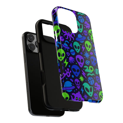Vibrant 3D Alien and Space Design Protective Phone Case for Unisex Smartphone Accessories Compatible with iPhone 13, 14, 15 & 16 – All Models Including Pro, Pro Max & Plus