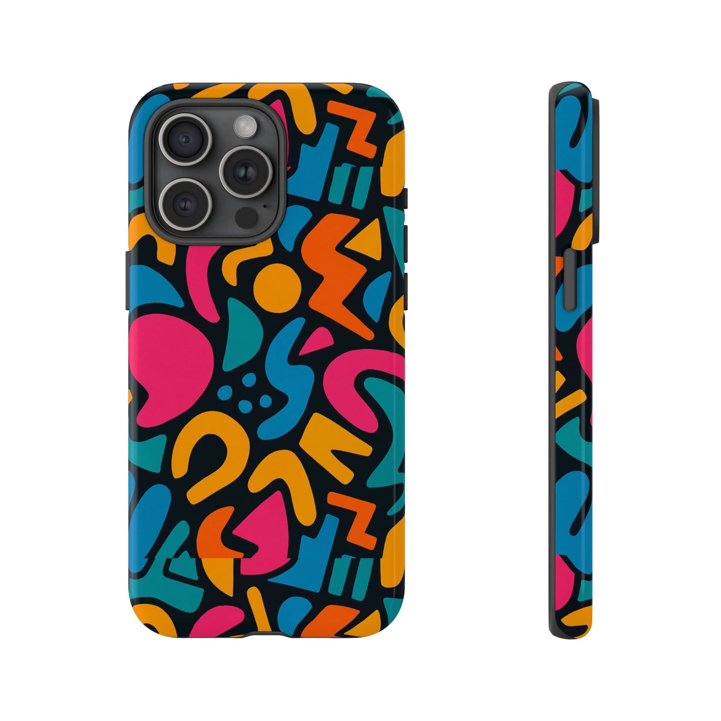 vibrant multicolour abstract 3d wrap phone case for stylish protection, unisex smartphone cover, compatible with iphone 13, 14, 15 & 16 – all models including pro, pro max & plus