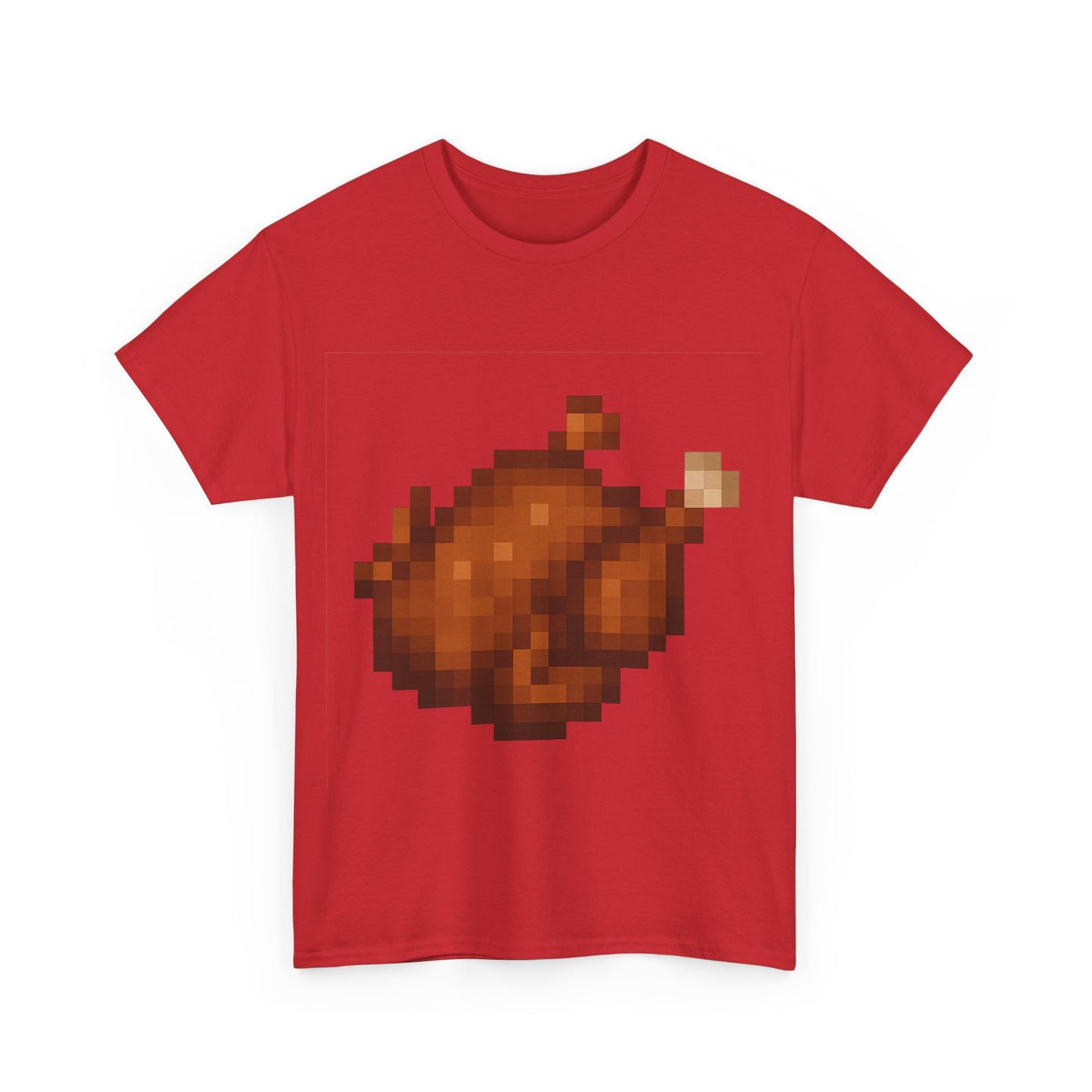 funny pixel turkey unisex heavy cotton tee for gamers - perfect thanksgiving shirt, casual wear, comfortable cotton tee, fun gamer apparel, holiday graphic tee