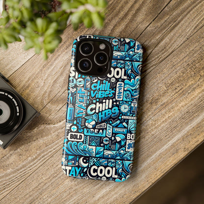Vibrant 3D Wrap Protective Phone Case with Colourful Chill Vibes Design – Unique Style Accessory for Self-Expression Compatible with iPhone 13, 14, 15 & 16 – all models including Pro, Pro Max & Plus