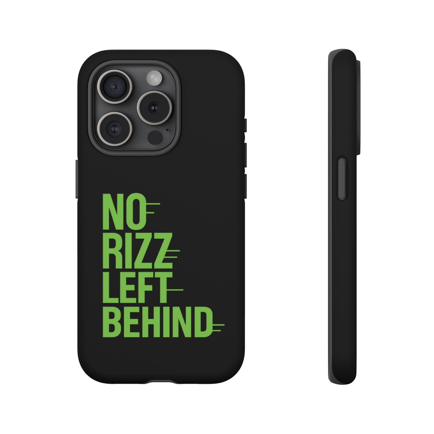 tough phone case - no rizz left behind, durable protection, shock absorbent, stylish design, perfect gift for adults, supports wireless charging, uv protected, lightweight accessory