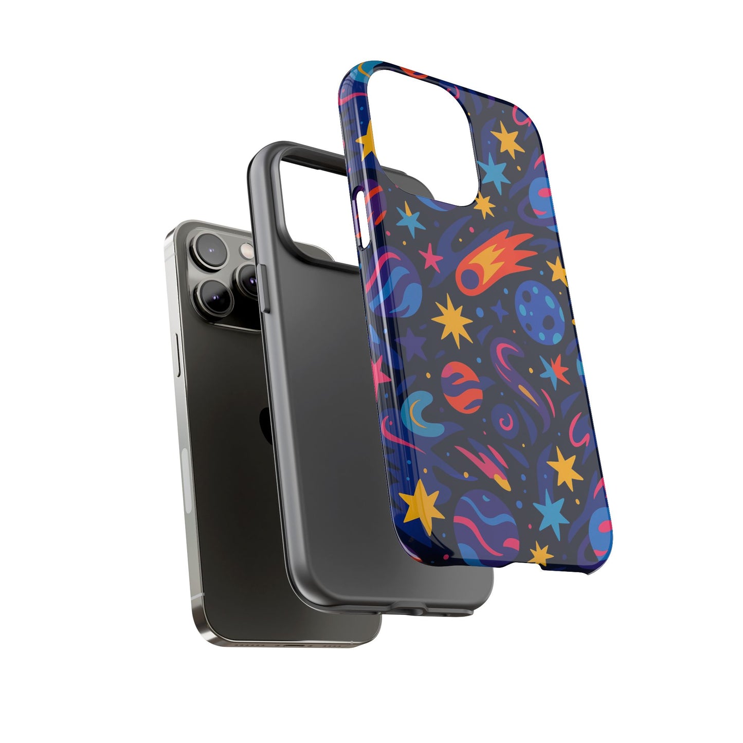 vibrant 3d space design protective phone case for stylish protection and self-expression compatible with iphone 13, 14, 15 & 16 – all models including pro, pro max & plus