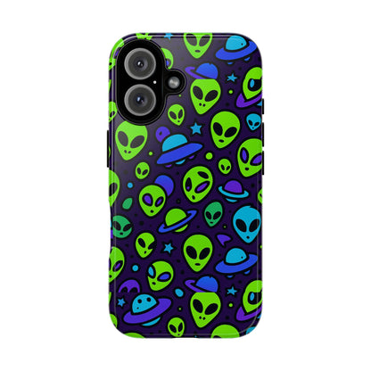 Vibrant Alien 3D Wrap Protective Phone Case in Multicolour Design for Fun Smartphone Accessories Compatible with iPhone 13, 14, 15 & 16 – all models including Pro, Pro Max & Plus