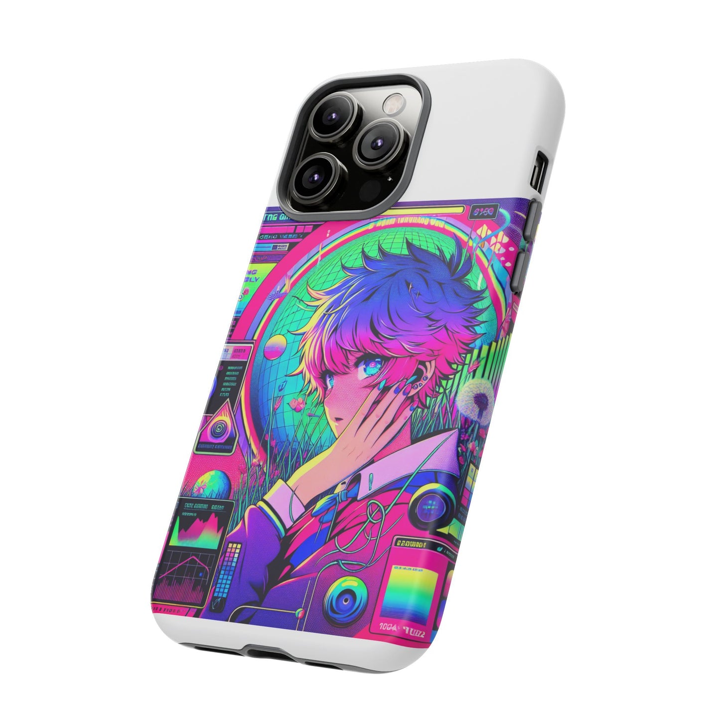 touching grass weekly vibrant protective phone case for smartphones, retro anime design, shock absorbent tpu, uv protected, unique gift for tech enthusiasts