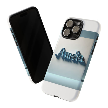 Sleek 3D Glossy Phone Case in Blue with Elegant Name Design Fashion Accessory for Personal Expression Compatible with iPhone 13, 14, 15 & 16 – all models including Pro, Pro Max & Plus