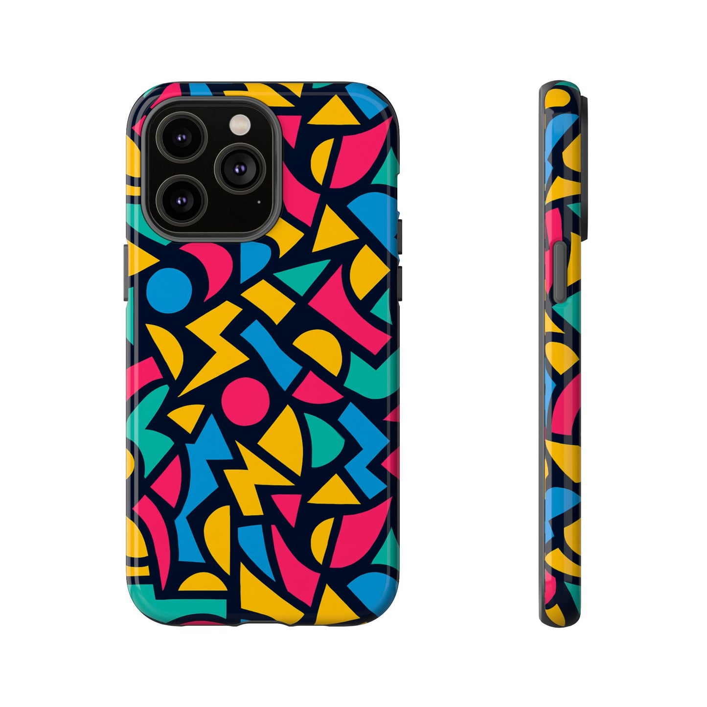 vibrant retro aesthetic phone case – stylish protection in multicolour design – compatible with iphone 13, 14, 15 & 16 – all models including pro, pro max & plus