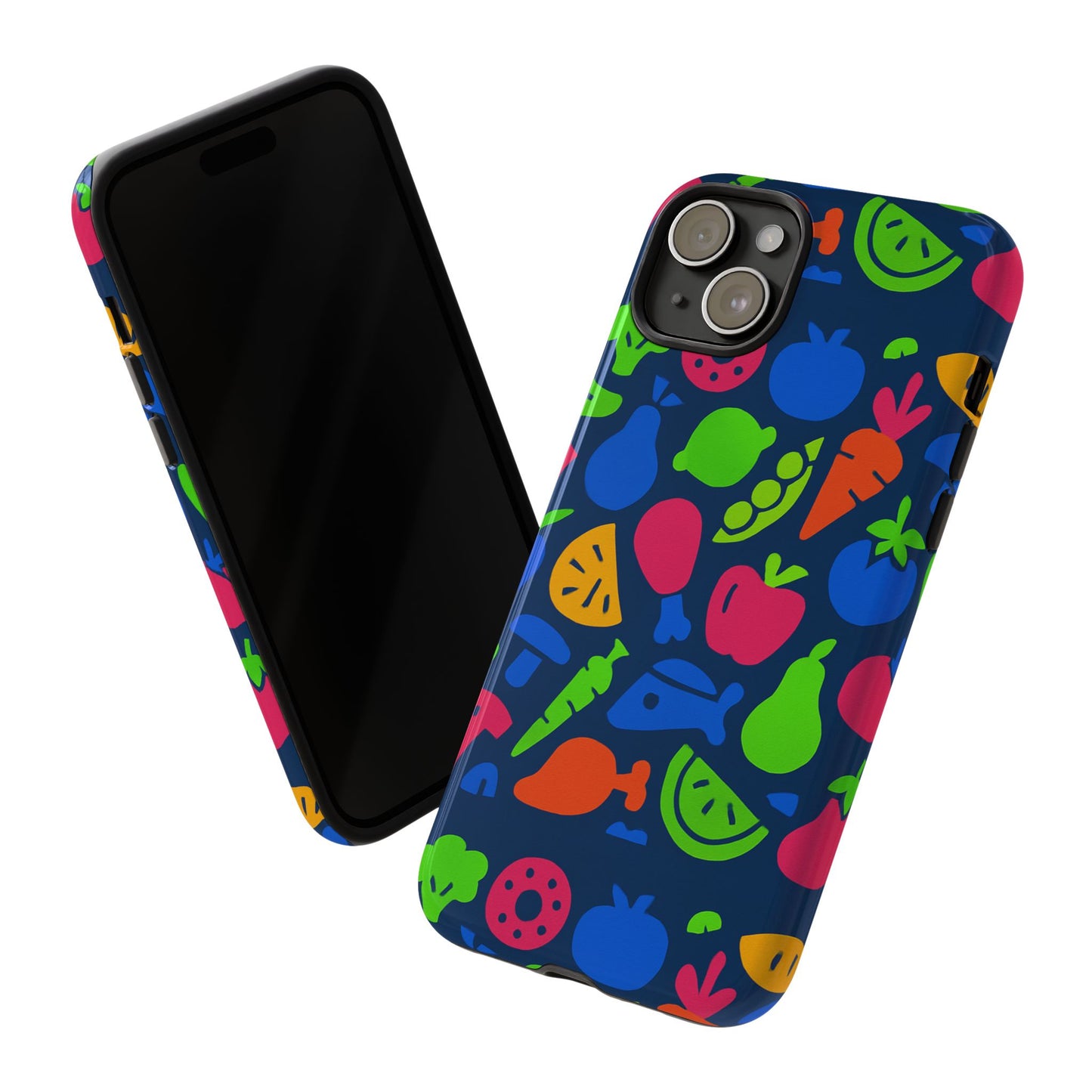 vibrant 3d fruit pattern protective phone case with glossy finish for stylish protection, compatible with iphone 13, 14, 15 & 16 – all models including pro, pro max & plus