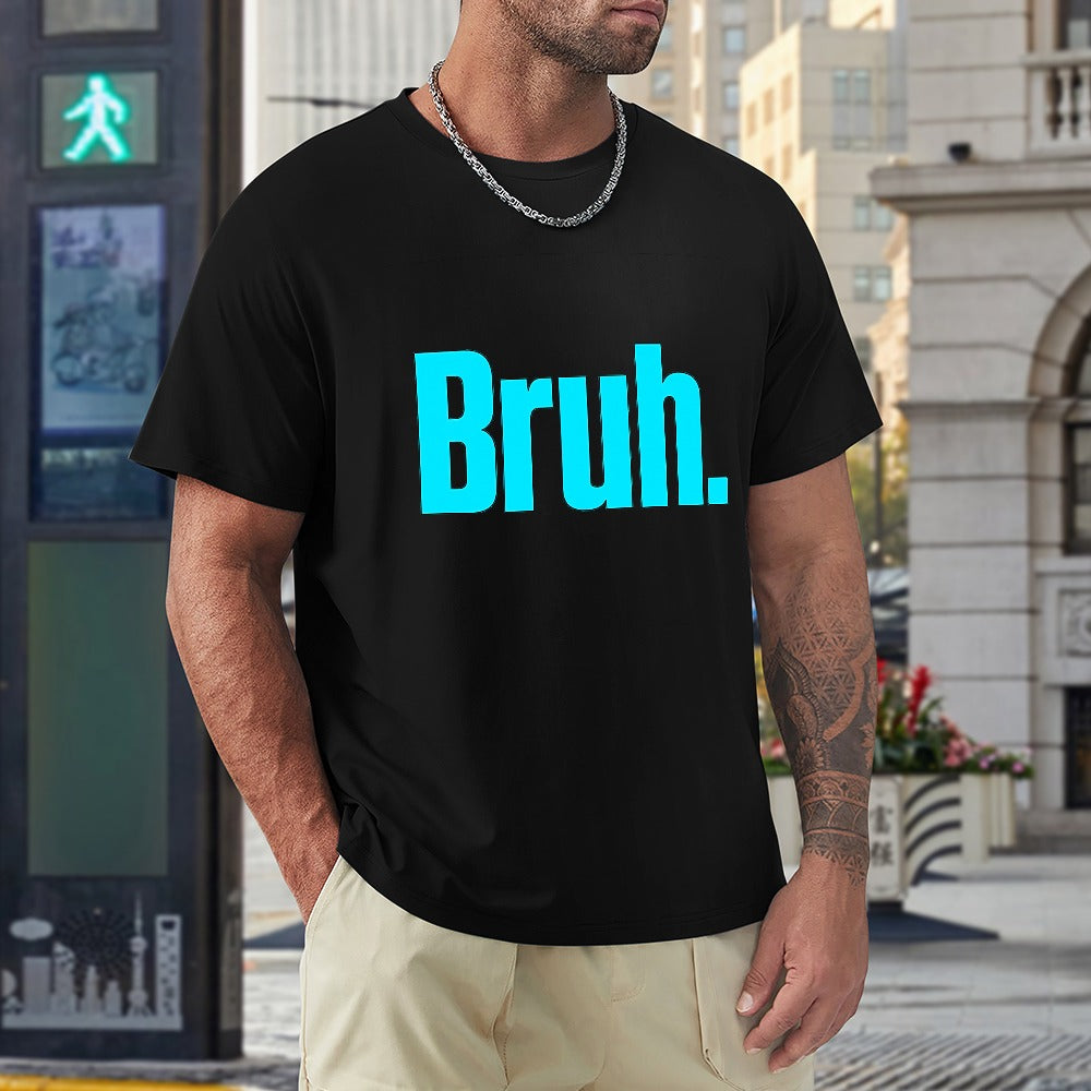 men's t-shirt 100% cotton bruh graphic t-shirt for casual wear, breathable comfort, vibrant print, ideal for gym, lounging, or outings, perfect for fashion-forward individuals