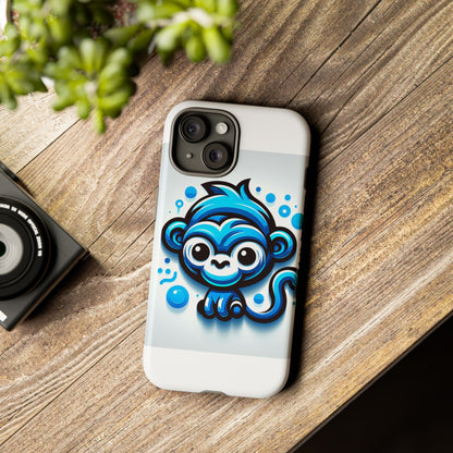 Vibrant 3D Wrap Protective Phone Case with Fun Blue Monkey Design – Stylish Accessory for Men and Women – Compatible with iPhone 13, 14, 15 & 16 – All Models Including Pro, Pro Max & Plus