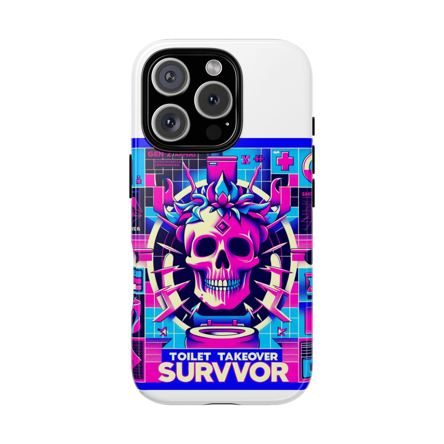 toilet takeover survivor 3d wrap protective phone case for anime and comic fans, shock absorbing tpu silicone, uv protected, stylish design, gift for birthdays and holidays