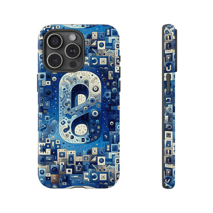 Blue Alphabet A Phone Case for Mobile Phones Durable Shockproof TPU Cover with 3D Wrap Design for Kids and Teens