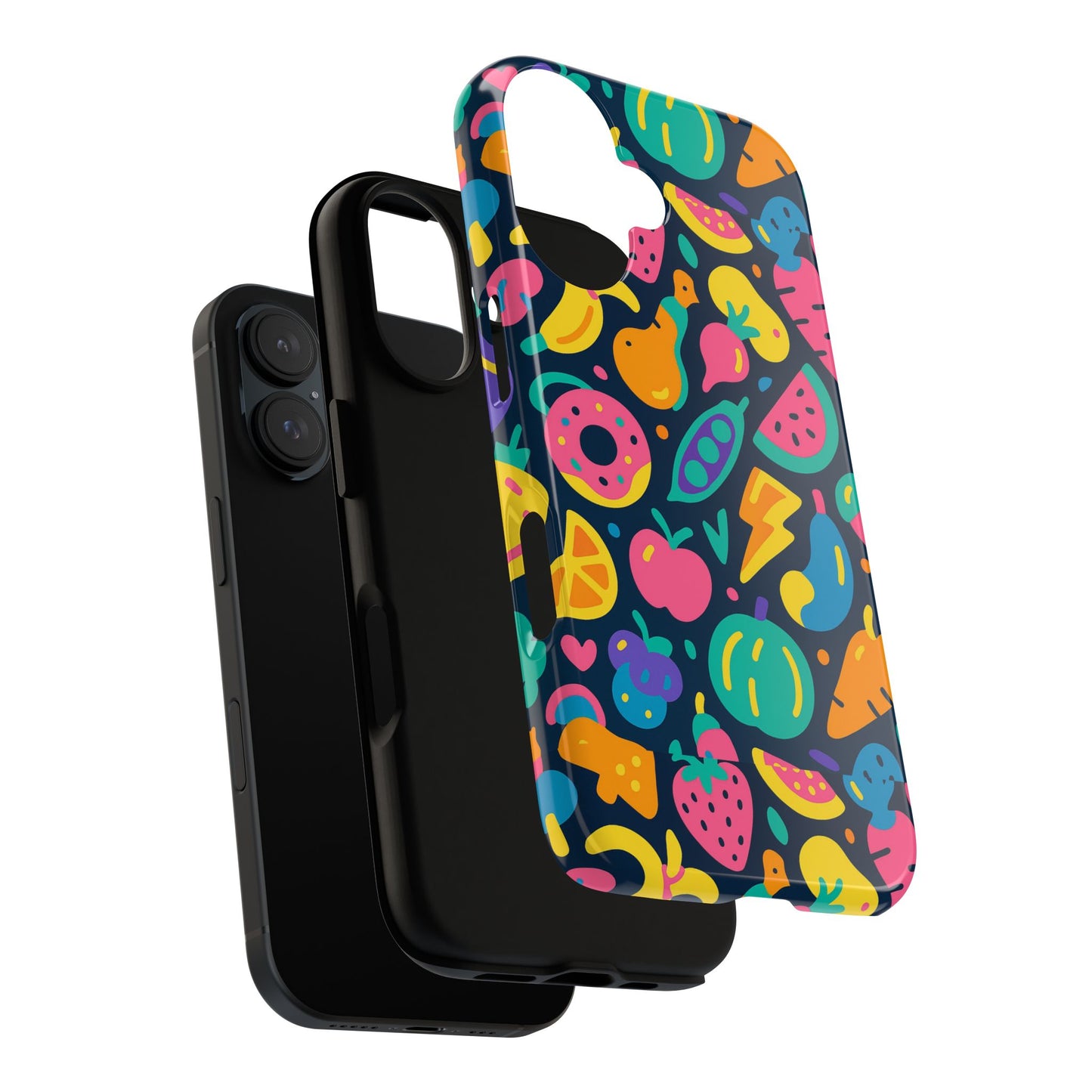 vibrant 3d fruit pattern protective phone case colourful accessory for stylish individuals compatible with iphone 13, 14, 15 & 16 – all models including pro, pro max & plus
