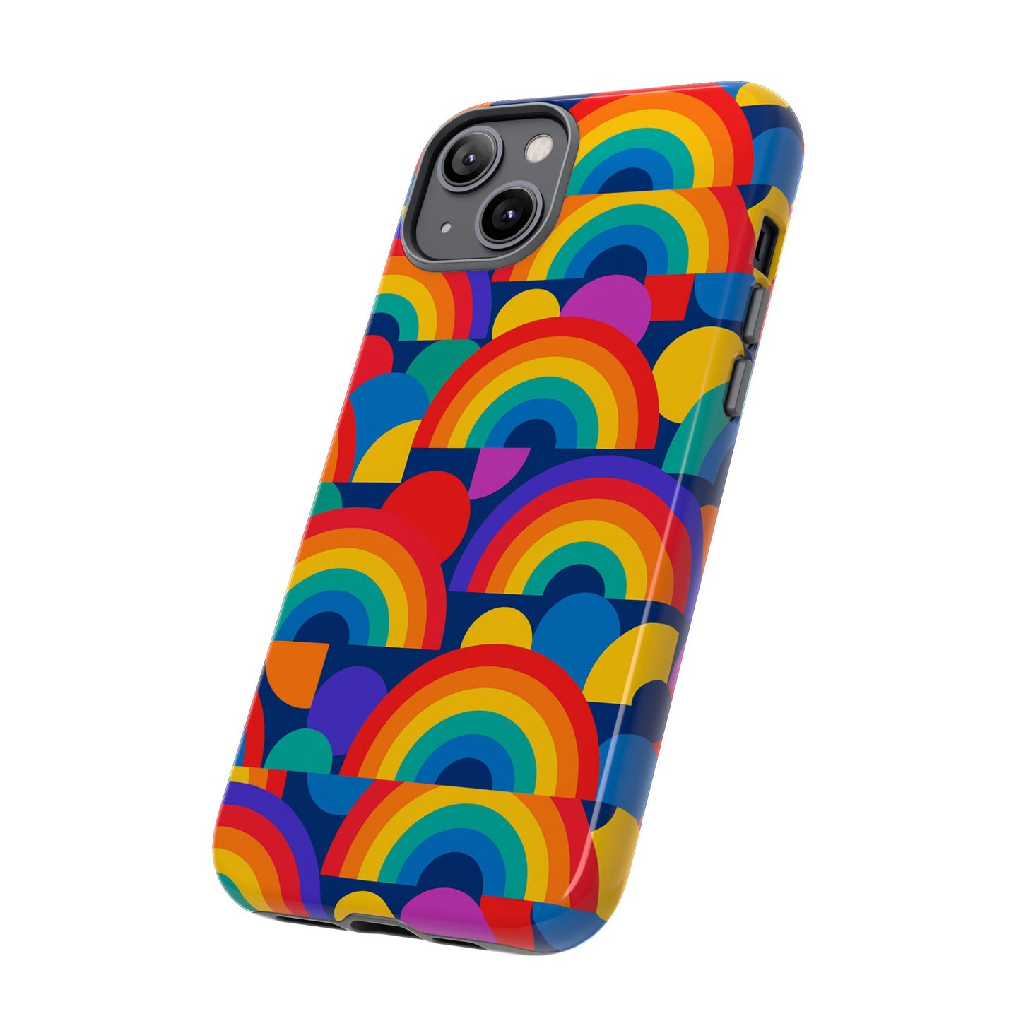 multicolour rainbow design protective phone case – stylish 3d wrap finish for unique expression – compatible with iphone 13, 14, 15 & 16 – all models including pro, pro max & plus