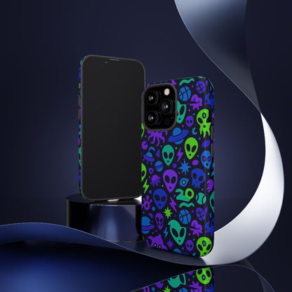 Vibrant 3D Alien and Space Design Protective Phone Case for Unisex Smartphone Accessories Compatible with iPhone 13, 14, 15 & 16 – All Models Including Pro, Pro Max & Plus