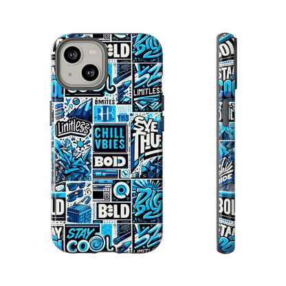 Blue Pattern Image 9 Phone Case for Smartphone Protection with 3D Wrap Design and Shock Absorption in Glossy or Matte Finish