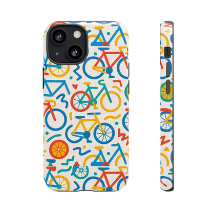 Vibrant 3D Bicycle Print Protective Phone Case – Colourful Unisex Accessory for Style and Fun – Compatible with iPhone 13, 14, 15 & 16 – All Models Including Pro, Pro Max & Plus