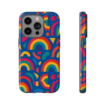 Vibrant 3D Geometric Phone Case in Multicolour Design for Stylish Protection Compatible with iPhone 13, 14, 15 & 16 – all models including Pro, Pro Max & Plus