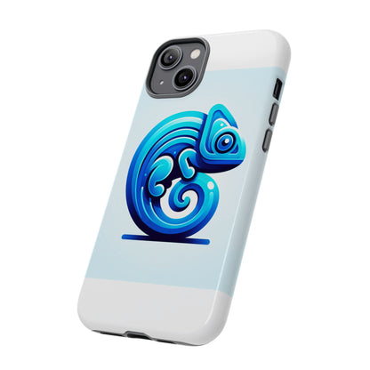 Vibrant 3D Chameleon Phone Case in Blue Retro Design for Stylish Protection – Compatible with iPhone 13, 14, 15 & 16 – all models including Pro, Pro Max & Plus