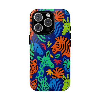 Vibrant Animal Print 3D Wrap Protective Phone Case Stylish Accessory for Men and Women Compatible with iPhone 13, 14, 15 & 16 – All Models Including Pro, Pro Max & Plus