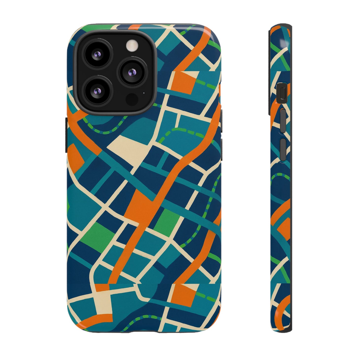 multicolour abstract geometric phone case for stylish protection compatible with iphone 13, 14, 15 & 16 – all models including pro, pro max & plus