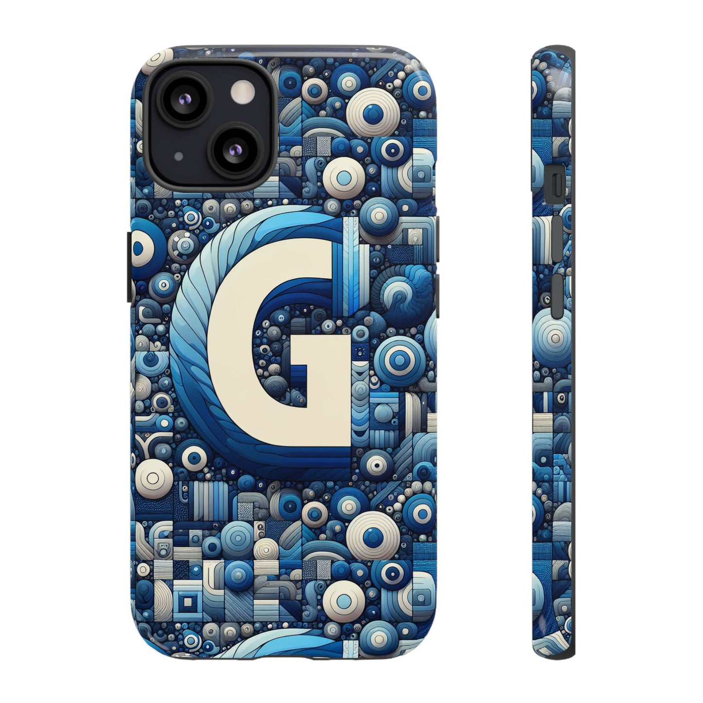 blue alphabet g phone case for iphone and android shockproof protective cover with 3d wrap design and uv protection