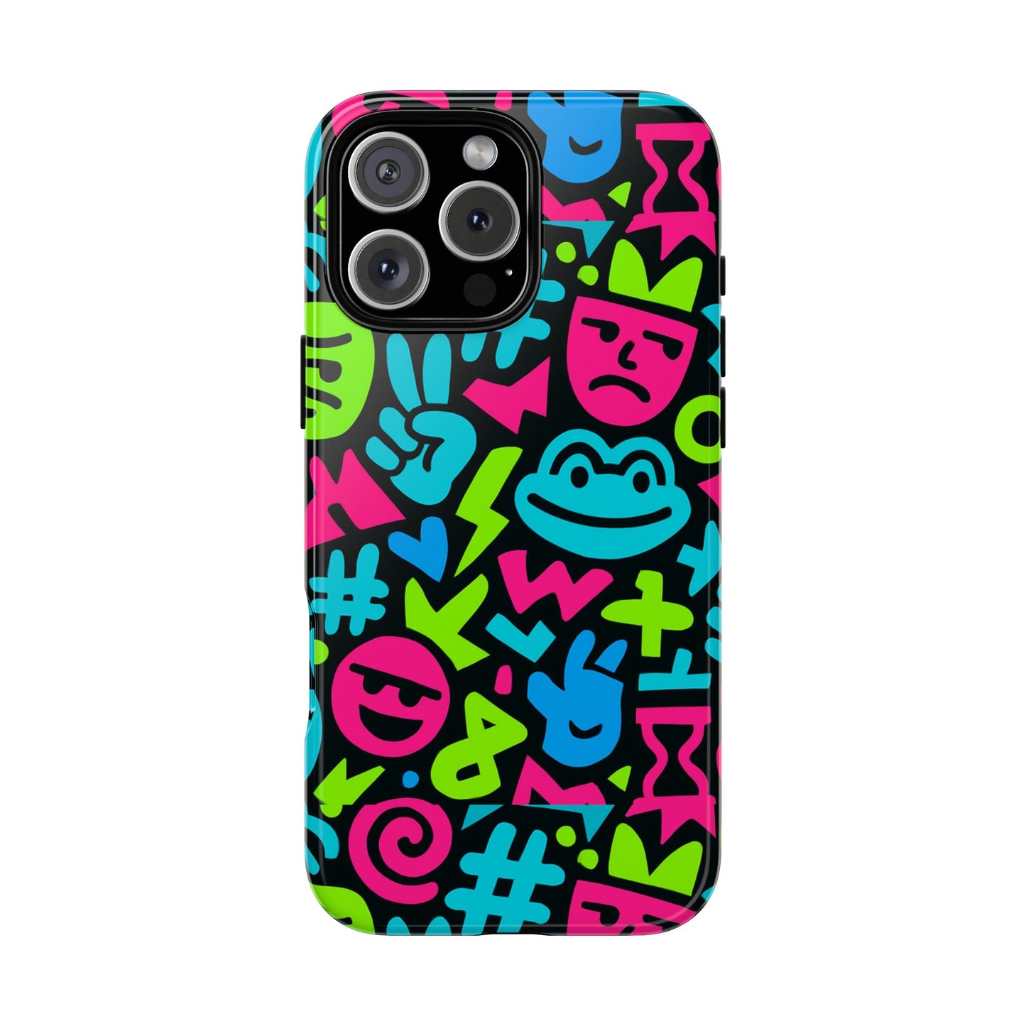 vibrant emoji pattern protective phone case colourful 3d design stylish protection for unisex smartphones compatible with iphone 13, 14, 15 & 16 – all models including pro, pro max & plus