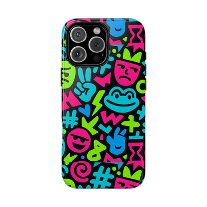 Vibrant Emoji Pattern Protective Phone Case Colourful 3D Design Stylish Protection for Unisex Smartphones Compatible with iPhone 13, 14, 15 & 16 – all models including Pro, Pro Max & Plus