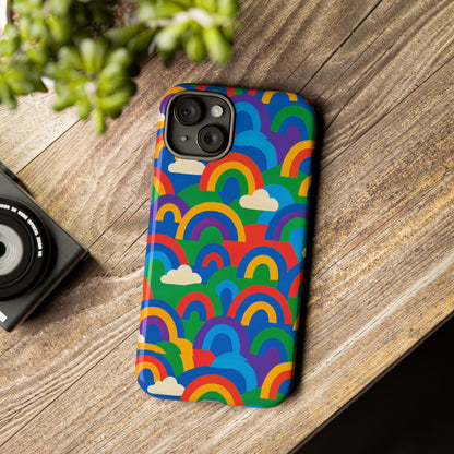Multicolour 3D Rainbow Phone Case for Trendy Men and Women Unique Playful Design Stylish Protection Compatible with iPhone 13, 14, 15 & 16 – all models including Pro, Pro Max & Plus
