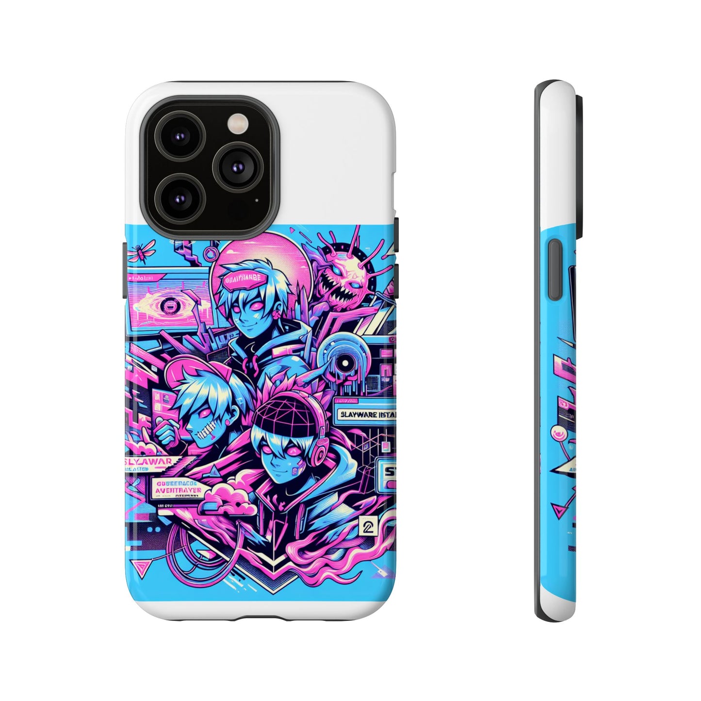 slayware installed protective phone case with 3d wrap design for anime and comic culture lovers
