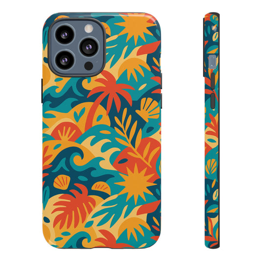 Vibrant Tropical Phone Case for Stylish Protection with 3D Wrap Design – Unisex Fashion Accessory Compatible with iPhone 13, 14, 15 & 16 – All Models Including Pro, Pro Max & Plus