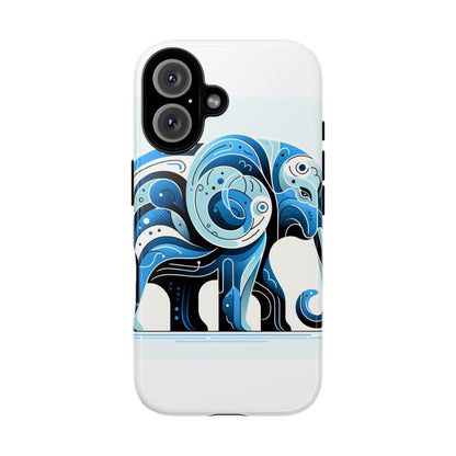 Vibrant 3D Blue Elephant Design Protective Phone Case – Unique Abstract Art Style for Stylish Protection Compatible with iPhone 13, 14, 15 & 16 – all models including Pro, Pro Max & Plus