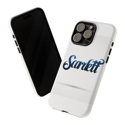 Vibrant 3D Wrap Protective Phone Case with Blue Script Design – Unique Fashion Accessory – Compatible with iPhone 13, 14, 15 & 16 – all models including Pro, Pro Max & Plus