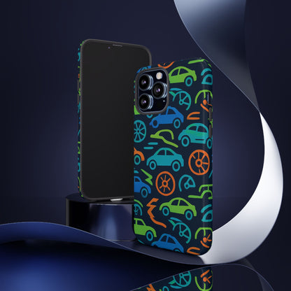 Vibrant 3D Car Design Protective Phone Case for Kids and Teens - Playful Multicolour Style - Stylish Protection for Everyday Use - Compatible with iPhone 13, 14, 15 & 16 – all models including Pro, Pro Max & Plus