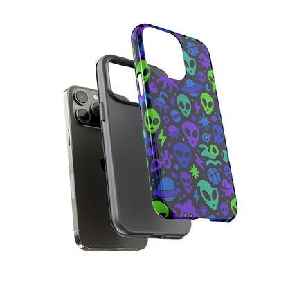 Vibrant 3D Alien and Space Design Protective Phone Case for Unisex Smartphone Accessories Compatible with iPhone 13, 14, 15 & 16 – All Models Including Pro, Pro Max & Plus