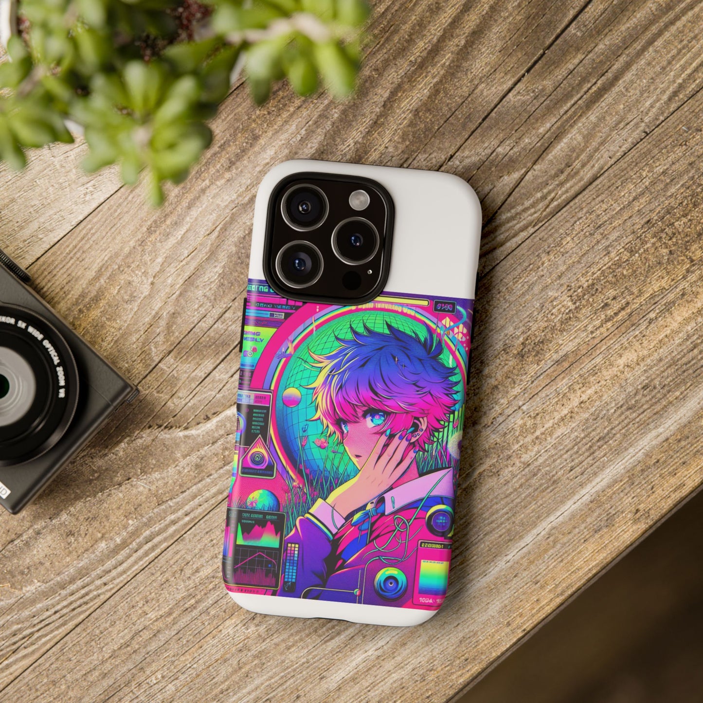 touching grass weekly vibrant protective phone case for smartphones, retro anime design, shock absorbent tpu, uv protected, unique gift for tech enthusiasts